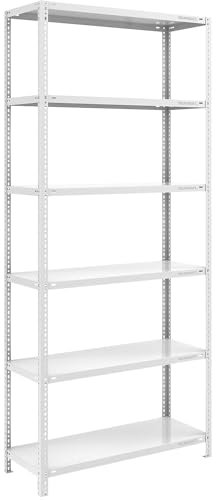 eurokraft | Lager-Schraubregal | RAL 7035 | mittelschwer | Regalhöhe 2500 mm | Bodenbreite 1000 mm | Tiefe 500 mm | Grundregal