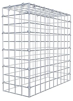 GABIONA Gabion de culture type 3 carré, maillage 5 x 5 cm, profondeur 20 cm, gabion 50 x 50 x 20 cm (L x H x P), anneau en C