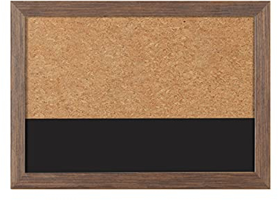 RENRUIRUI Kombination Aus Korkplatte Und Tafel Mit Braunem Holzmaserung Rahmen Für Die Home-Office-Schulnachricht Memo Vision Bulletin Board Photo Display