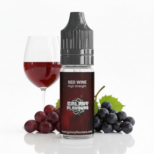 Red Wine Food Flavouring Drops 10ml - Premium Wine Extract for Professional Baking & Luxury Wine Beverages - High Strength Food Grade Concentrate by GALAXY FOOD FLAVOURS