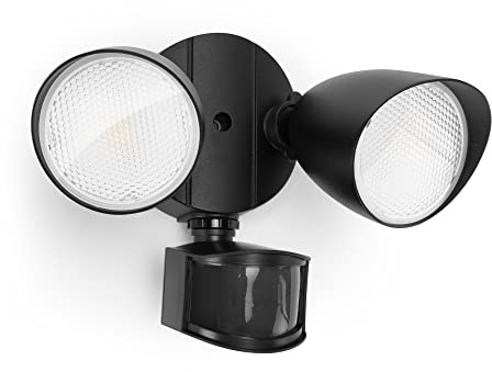 LUTEC 32W 3500 Lumen LED Security Lights Motion Sensor Light Outdoor, 5000K Daylight, IP65 Waterproof, Dusk to Dawn, Hardwired Motion Detector Flood Light for Garage, Yard, Porch-Black