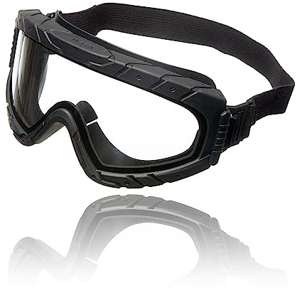 Dräger Schutzbrille X-pect 4800 | Staubdichte & Beschlagfreie Vollsichtbrille mit Doppelscheibe aus Polycarbonat und Acetat | Für Baustelle, Labor, Werkstatt | Kratz- & bruchfest | schwarz