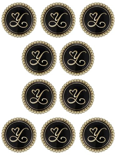 ftiemlovde 10 Edel Dirndl Knöpfe Gold Schwarz Zum AnnäHen Metall, Goldene Trachten Nachthemd Knopf Mantel Groß，öSenknöPfe Aus Kupferlegierung Blazer ZierknöPfe (F10 18mm)