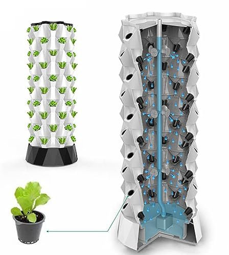 ANXYYDS Système de Culture hydroponique Verticale, Tour hydroponique 6/8/10 Couches, kit de Culture hydroponique avec minuterie de Pompe hydratante, pour Herbes, Fruits et légumes,6floors