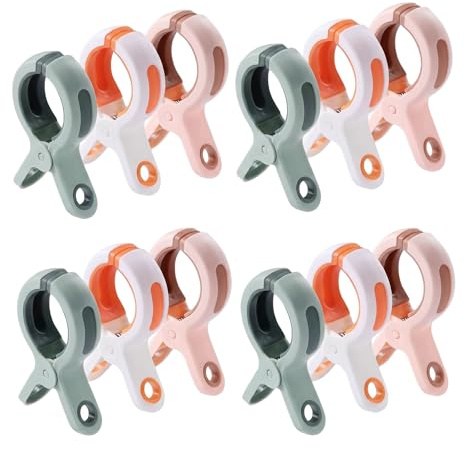 Handtuchklammern, 12 Stück Handtuchklammern für Strandliegen, Klammern für Strandliegen Wäscheklammern Groß Handtuch Klammern für Tägliche Wäsche Sonnenliegen