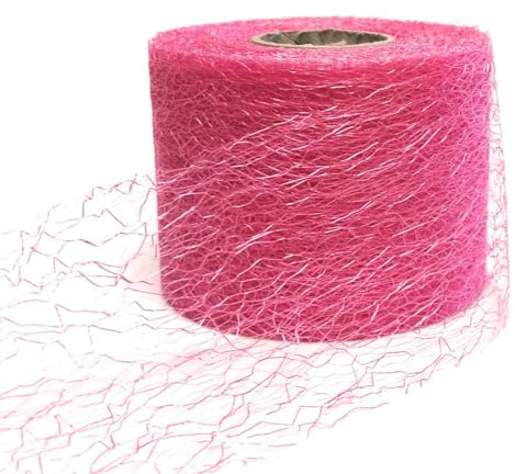 s.dekoda Dekoband 25m x 70mm Pink Netzband Spinnennetz Schleifenband Tischdekoband