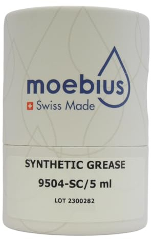 Moebius Syntetiska fetter och oljor för urmakeri och precisionsmekanik, Swiss Made - för klockor, pendlar, klockmätare, kronografer (9504-SC 5 ml)
