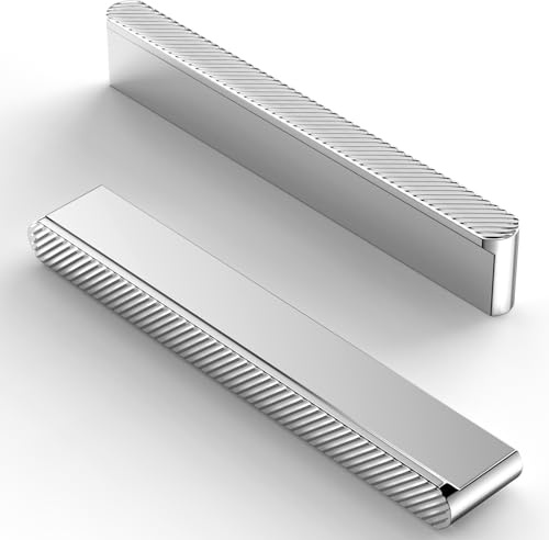 FURNIWARE 10 Stück Möbelgriff Schnitzvorgang Schrankgriffe 96mm Lochabstand Küchengriffe Chrom Schubladengriffe Möbelgriffe Griffe Küche Küchenschränke Griffe