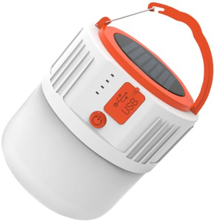 YARNOW Multifunktionale Solar-led-camping-laterne Wiederaufladbar Über Usb Tragbares Notlicht Mit Haken-design Und Diffusorabdeckung Licht Geeignet Für Camping Wandern Und Notfälle