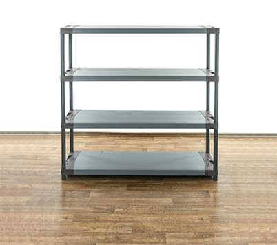 PROREGAL Kunststoffregal Grey Bear | Low | HxBxT 138x130x46cm | Fachlast 70kg | Grau | Plastikregal Kellerregal Lagerregal Steckregal