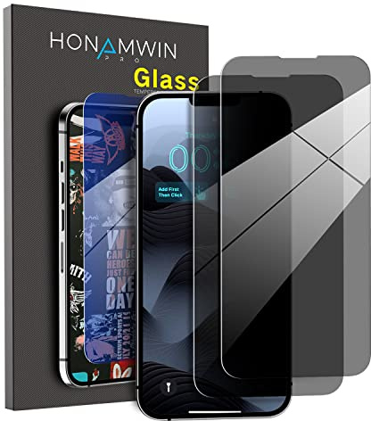 HONAMWINPRO Screen Protector Glass Anti Spy For iPhone 12 Pro (Privacy/Scratch Resistant/Shockproof/Anti-Fingerprint) 2 PACK Screen Protector