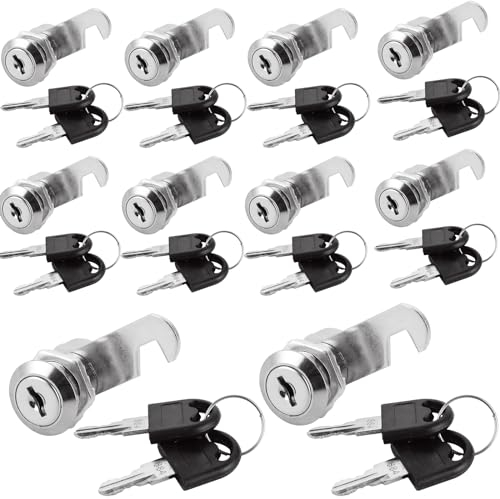 GBACHOOSE 10 Pièces Serrure Boite aux Lettres 16mm avec Barillet PTT Agréé, 2 Plaques Différentes et 2 Clés pour Meuble