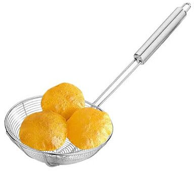 BRACOP® Passoire à araignée pour écumoire à Huile, Grande louche Professionnelle en Acier Inoxydable, cuillère à égoutter, cuillère à Fente, passoire pour la Cuisine, pâtes, Spaghetti et Nouilles