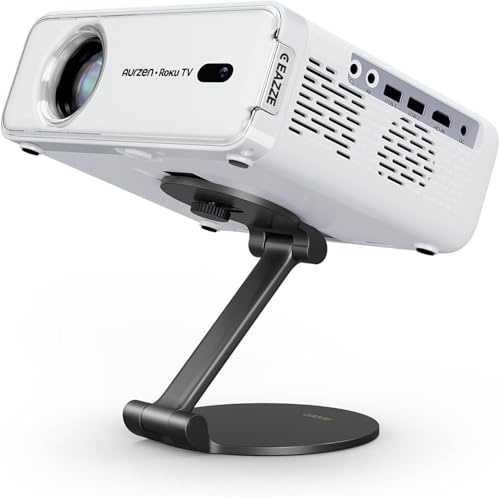 EAZZE D1 Smart Beamer mit klappbarem Ständer, Dolby Audio, offiziell lizenziert für Netflix, Autofokus & Trapezkorrektur, Native 1080P-Filmqualität