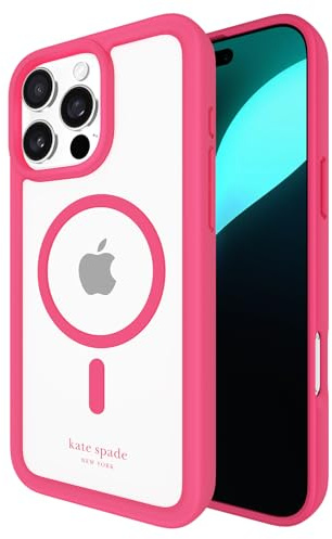 Kate Spade New York iPhone 16 Pro Max Case - Pom Pom Pink | Compatible with MagSafe - Lightweight Designer Case for iPhone 16 Pro Max with Anti-Scratch Coating and Pom Pom Pink Design
