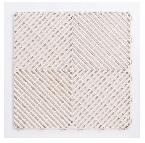 OZLCUA Baldosas Encajables Azulejos entrelazados for Piso de Garaje, PVC, plástico PP, Alta Resistencia, Bricolaje, Sala de Lavado de Autos Baldosas Antideslizantes Encajables(White)