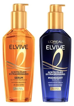 Pack L'Oréal Paris Elvive Aceite Extraordinario Tratamiento Sublimador Para Todo Tipo de Pelos, 100 ml + Serum Multiusos