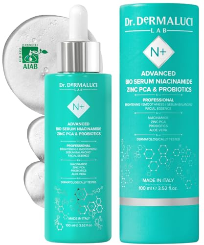 Serum Facial Niacinamida BIO 100ML | Purificante, Iluminador, Hidratante | Con Zinc PCA, Prebioticos y Aloe Vera | Piel Grasa, Impura o Sensible | Certificado AIAB, Nickel Tested, Made in Italy