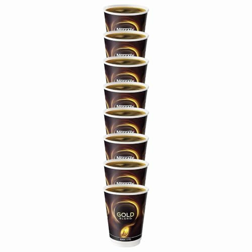 Nescafe & Go Gold Blend Black Coffee Cups (8 pack) x 1, Instant On-the-Go Hot Drink for Travel Office with Welari Thank You Card | (1pack)