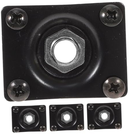 LRXIYODE 4 Stück Rechteckige Schwarze Eingangsbuchsenplatten 6,35mm Für E-gitarren Bassgitarren Langlebige Ausgangsbuchse Einfache Montage Gitarrenzubehör