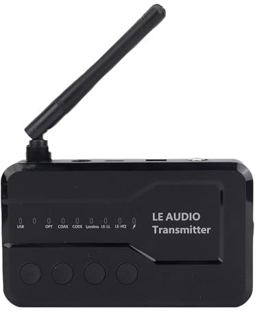 Bewinner 5.3 -Senderadapter, Drahtloser Audio -Sender -Empfänger mit USB Aux Opt Coax -Eingängen, 50m Reichweite, Le Audio BA -Modus für Kopfhörerlautsprecher