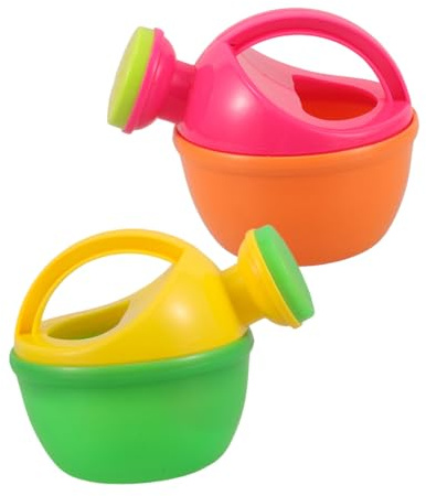 VANZACK Regaderas de Plástico Pequeñas con Asas para Niños, Juguetes para Bañera Versátiles con Aspersor Ajustable, Ideales para Baño y Salidas de Playa en Verano