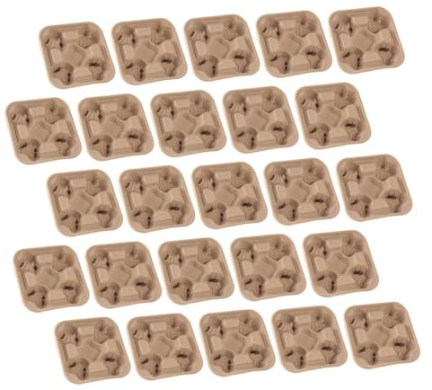 Ciieeo 25 piezas Bandeja Portavasos Degradable Soporte Portátil para Bebidas Calientes Práctico Soporte de Cartón para Café y Té para Llevar Fácil Transporte y Ahorro de Espacio