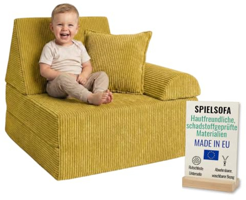 Pillows24 Kindersessel & Spielsofa fur Kinder Cord mit abnehmbaren Bezügen