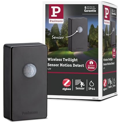 Paulmann Plug & Shine Sensor smart home Zigbee 3.0 de Grade B, capteur crépusculaire Twilight, 4,8V, anthracite 11118012 Reconditionné