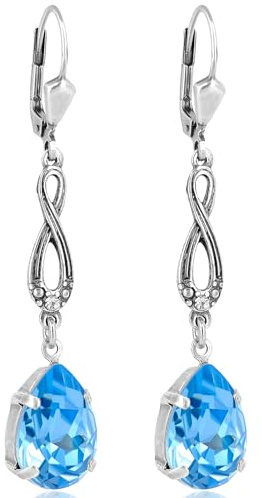 Jugendstil Ohrringe Kristalle Silber Vintage Lange Ohrhänger NOBEL SCHMUCK