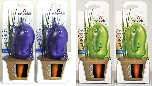 Scheurich Wasserspender, Bewässerungskugel, 4er Set Bördy Größen (15 cm, Violett/Grün)