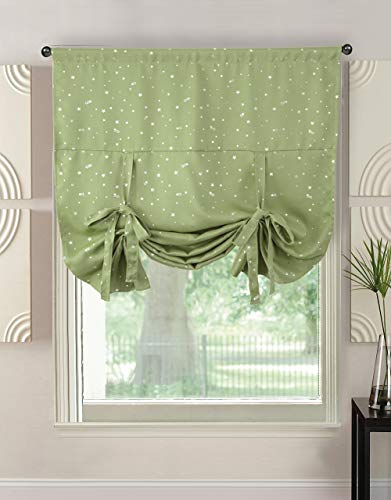 Naturer Vorhang Stern Fenstersiebung Raffrollo Fenster Küche Verdunkelungsvorhang Schlaufen kinderzimmer grün Gardinen Blickdicht 116x160 cm