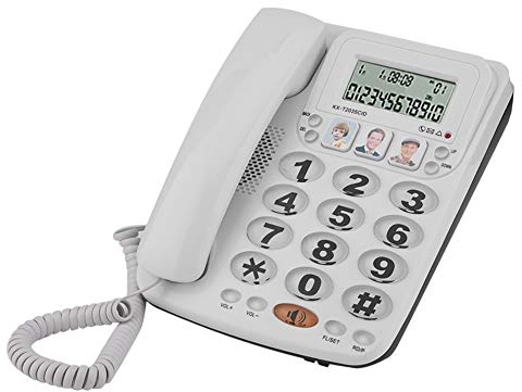 Telefono con filo, Telefono con cavo di rete fissa con vivavoce e ID chiamante, Telefono con cavo a 2 linee Suono chiaro per casa/ufficio/hotel