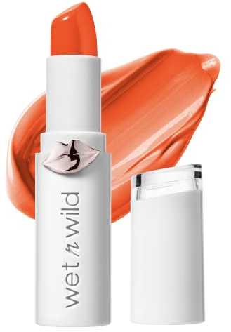 Lipstick By Wet n Wild Mega Last High-Shine Lipstick Lip Color Makeup, Orange Tanger-ring the Alarm