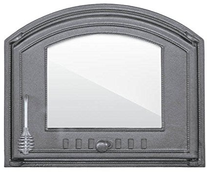 Home&Wood Portes pour Un Four à Pizza en Fonte poêle à Bois Porte du Four en Fonte Pierre 485x410 avec Verre/Droite/