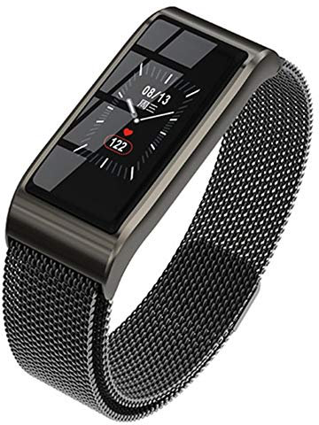 ZJ Smart Fitness Bracciale da Uomo in Metallo da Donna Smart Watch Fitness Tracker Cardiofrequenzimetro Fascia per Pressione Sanguigna Pedometro Impermeabile