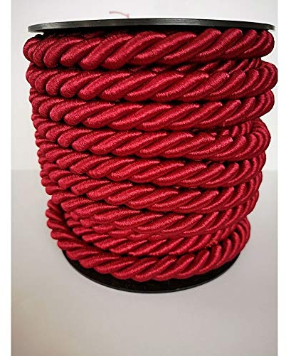 PIZZITALIANI Passamaneria decorativa - Cordone Intrecciato 10mm x 10m, ROSSO CARDINALE – Corda Decorativa flessibile, Cordoncino per decorazioni e Artigianato, Made in Italy
