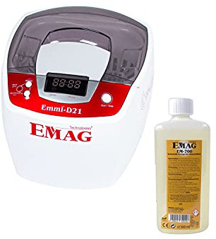 EMAG Ultraschallreiniger Emmi D21 Buntmetall-Set I Schmuckreiniger auch für Leiterplatten Schmuck & Uhren I Ultraschallreinigungsgerät aus Deutschland