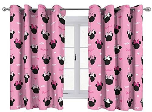 Jay Franco Disney Minnie Mouse Herzen und Liebe 137cm x 168cm Vorhänge - 2-teilige