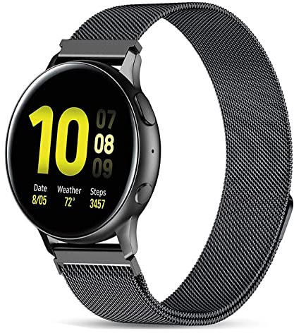 Issinlky Samsung Galaxy Watch 4 Armband, 20mm Edelstahl Armband für Galaxy Watch 7/FE/6/5/4 40mm 44mm/6 Classic/4 Classic/Watch 5 Pro/Watch 3 41mm/Active 2/Active 40mm/Galaxy Watch 42mm