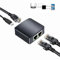 Wuedozue RJ45 Network Splitter Adapter,1 to 2 Dual Female USB to RJ45 Port LAN Interface Ethernet Socket Connector 8P8C Extender Plug Go Online Simultaneously for Cat5/ 5e / 6/7 Cable