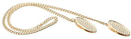 sourcing map Serviette Kette 18.9x0.16(LxDurchm) Legierung Halslatzhalter Kette Sonne Hat Riemen Kordel Schlüsselband mit Klammern für Serviette Kappe Befestigung Hell Gold