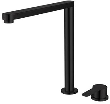 Wasserhahn Küche Vorfenster Küchenarmatur Edelstahl Wasser Kalt und Heiß Drehbar Spültischarmatur Vorfenster-Schwarz