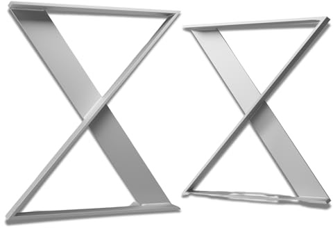 modernLOFTart Tischbeine Metall Tischkufen 2 Stück in Z Form - Tischgestell Metall aus 1cm Dickem Flachstahl Gefertigt - Tischfüße für Esstisch, Schreibtischbeine, Konferenztisch Füße