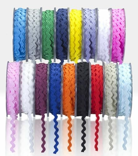 SUPER RIBBONS®™ - Vollspule, 6 mm, hochwertiges RIC RAC Band/Geflecht/Besatz, 20 m Rolle, Gold
