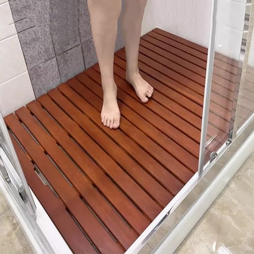 Badematte Duschmatte Badezimmerteppich Rutschfeste Badewannenmatte für Badezimmer, Kinder, Babys,hölzerne Duschmatte, quadratische/rechteckige Fußplattform-Bodenmatte für Badezimmerwannen, Waschbecken