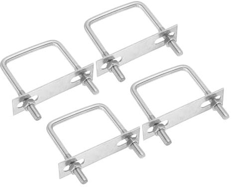 PATIKIL Kit De Pernos U Cuadrados M8x60x80mm 4 Piezas Pernos U De Acero Inoxidable 304 Con Placas De Marco Y Tuercas Para Tabla De Esquí Bote De Vela Remolque