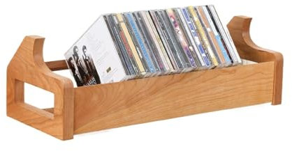 Wfxjyg2223 Plattenspielerständer Massivholz-Desktop-CD-Aufbewahrungsregal, CD-Regal, Blu-ray-Disc-DVD-Disc-Sammelregal Plattenständer für Musikzimmer(B)