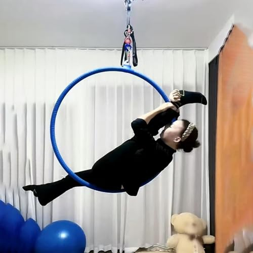 Starker belastbarer Aerial Yoga Hoop mit rutschfestem Klebeband, Antennenring-Set für Akrobatik/Gymnastik/Tanz/Fitness-Training, Flexibilität, Zugtrainer für Erwachsene/Kinder (Durchmesser 100 cm/39,4