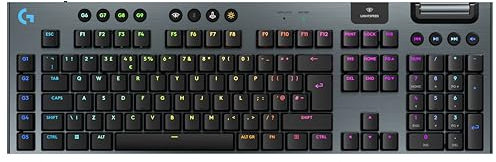 Logitech G G915 X LIGHTSPEED TKL Clavier gaming sans fil ultra-plat, touches PBT double couche, touches entièrement programmables, rétroéclairage RVB, GL Brown Tactile - PC/Mac, FRA AZERTY - Noir